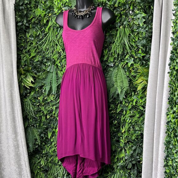 ANTHROPOLOGIE LEFT OF CENTER Dress Women Small Pink Fit Flare High Low Hem 2027 - Picture 3 of 10